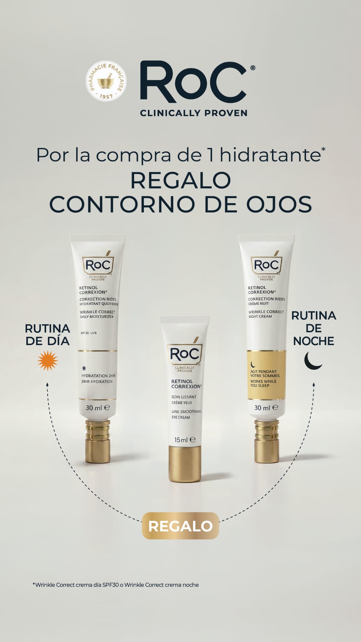 RoC Retinol Correxion Wrinkle Correct Crema De Noche 30 ml + Regalo Contorno de Ojos - Imagen 3